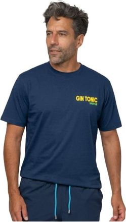 MC2 Saint Barth Katoenen T-shirt met Gin Tonic Print - Heren - T-shirts - Blauw - L - Katoen - Tops