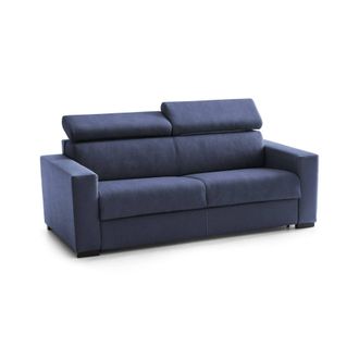 Dmora Talamo Italia - Sof&aacute; Fijo Leila, Sof&aacute; De 2 Plazas, 100% Made In Italy, Sof&aacute; Sala De Estar, En Tela Acolchada, Con Reposacabezas Ajustable Y Reposabraz
