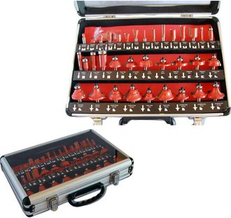 Trade Shop Trade Shop - Juego Kit De 35 Piezas De Cortadores De Madera Por Pant&oacute;grafo En 8mm De Malet&iacute;n De Aluminio