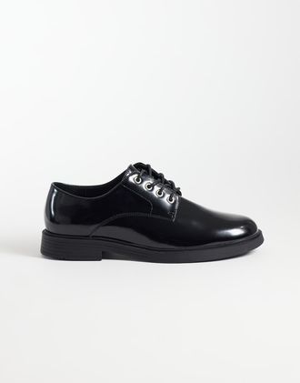 Asos scarpe derby stringate nere-Nero