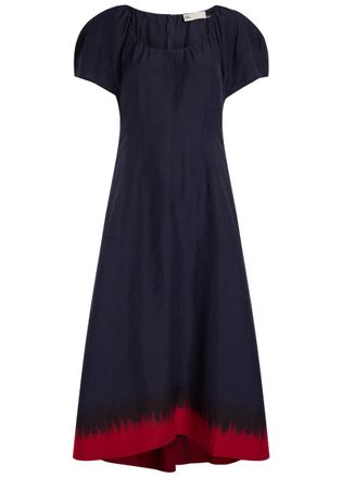 Tory Burch Woven Midi Dress - Navy - 10 (UK14 / L)