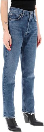 A Gold E Straight Jeans - Dames - Regular Fit Jeans - Blauw - W30 - Katoen - Jeans