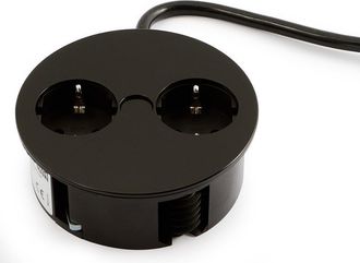Bachmann Modulo Embutir Twist 2tomas Negro Mate, Twist Es Un M&oacute;dulo De Enchufes Ideal Para Ambientes De Oficina, Cocina Y Hogar En General.con Un Dise&ntilde;o Compac