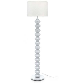 Oresteluchetta L&aacute;mpara De Pie Moderna De Metal Blanco Y Tela 170h Berlin