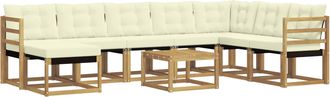 vidaXL Conjunto De Sof&aacute;s De Exterior 9 Uds. Blanco Y Crema Vidaxl