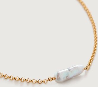 Monica Vinader Gold Nura Biwa Pearl Necklace 41-46cm/16-18 Pearl