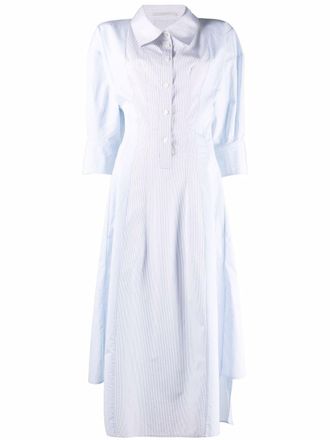 Stella McCartney box-pleat fitted shirt dress - women - Cotton - 40 - Blue
