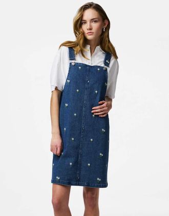 Pieces Spencer - Vestito in denim blu medio