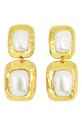 Petit Moments Martina Drop Earrings in Gold/Pearl at Nordstrom