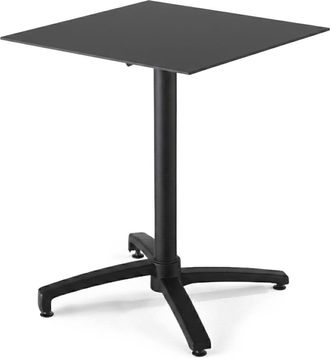 Oviala Mesa de patio abatible de 70 cm en laminado negro