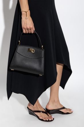 Ferragamo Studio Box Bag, Womens, Black