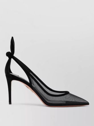 Aquazzura pointed toe pumps stiletto heel mesh bow