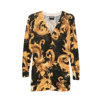 Versace Jeans Couture Cardigans, female, Multicolor, Size: XL Baroque-print Cardigan