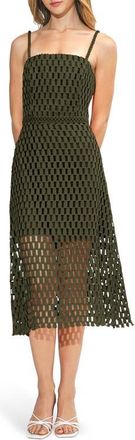Adelyn Rae Karson Lace Midi Dress in Olive at Nordstrom, Size X-Small