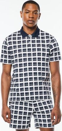 Sergio Tacchini Damarindo Check Polo in Maritime Blue at Nordstrom, Size Xxx-Large