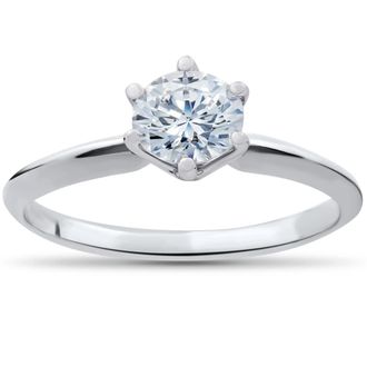 Pompeii3 7/8 ct Diamond Solitaire Engagement Ring 14k White Gold