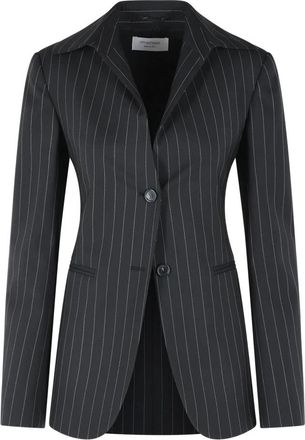 Max Mara Single-breasted blazer van wolmix - Dames - Jassen - Zwart - Maat: 2XS Wol