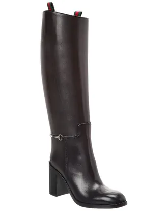 Gucci Horsebit Leather Knee-High Boot