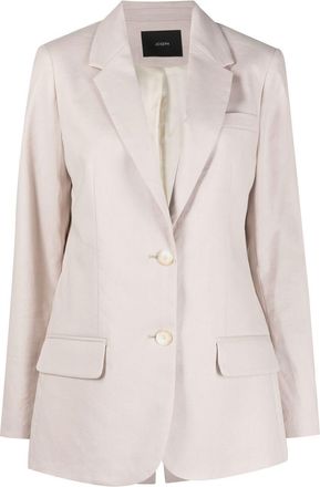 Joseph single-breasted button blazer - women - Cotton/Linen/Flax/Viscose/Spandex/Elastane - 34 - Pink
