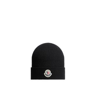 Moncler Moncler Wool Beanie, Men, Black, Size: One Size