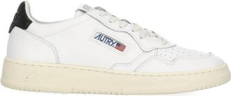 Autry White Leather Fabric Insert Sneakers