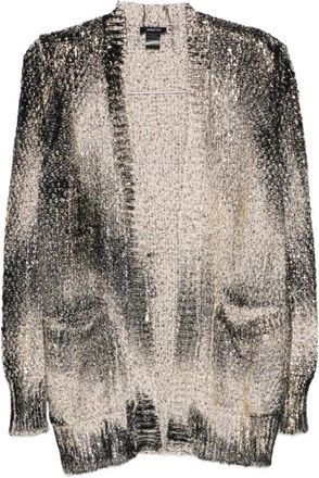 Avant Toi V-hals Cardigan - Dames - Vesten - Grijs - S - Nylon - Truien & Vesten