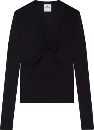 Courr&egrave;ges V-neck Truien - Dames - V-hals truien - Zwart - M - Truien & Vesten
