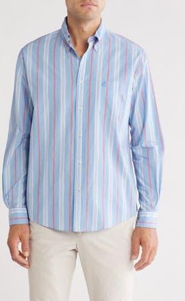 Brooks Brothers Long Sleeve Sport Fit Button-Down Shirt in Regatta Stripe at Nordstrom Rack, Size Xx-Large