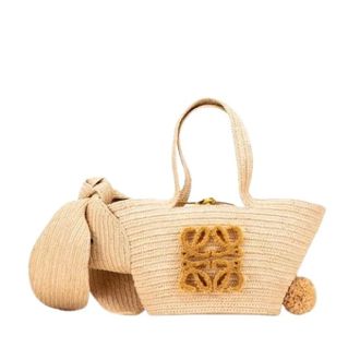 Loewe Pre-owned Tote Bags, female, Beige, Size: ONE SIZE Pre-owned Raffia shoulder-bags