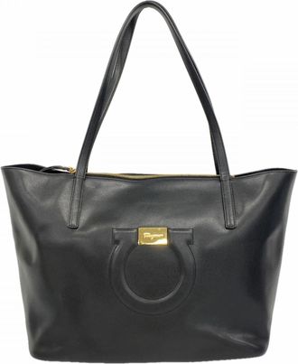 Ferragamo Black Leather Tote Bag (Pre-Owned)