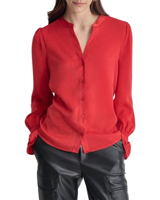 DKNY Split Neck Top