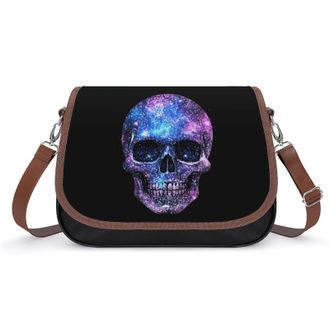 Generic Glitter Pattern Skull Crossbody Bags for Women Fashion Leather Shoulder Handbags With Adjustable Strap