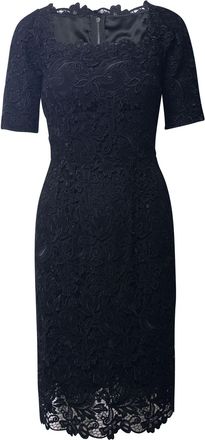 Dolce & Gabbana Dolce & Gabbana kanten jurk met vierkante hals in zwarte viscose