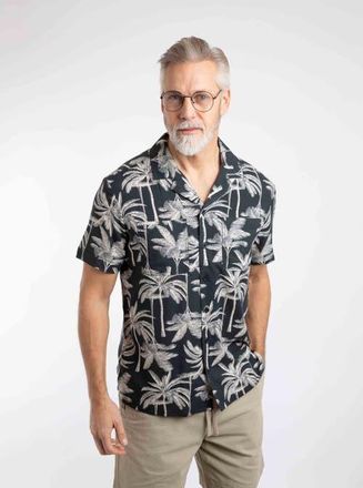 Weird Fish Holborn Printed Short Sleeve Shirt in Black at Nordstrom, Size Xxx-Large