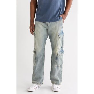 PacSun Clark Baggy Cargo Jeans in Medium Indigo at Nordstrom, Size 38 X 32