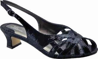 Ros Hommerson Womens Pearl Heel Strap Pump In Black
