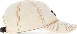 Miu Miu Hat Logo-Embroidered Cotton Baseball Cap - White