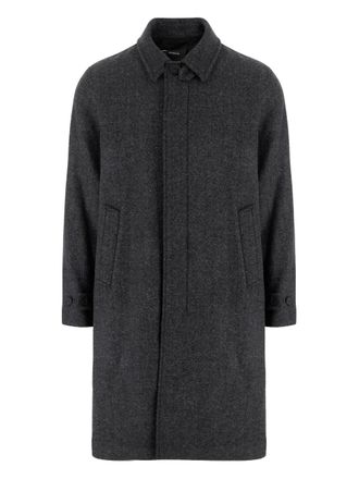 Vince herringbone wool coat - men - Polyester/Acrylic/Wool/Nylon/Rayon/Silk - L - Grey