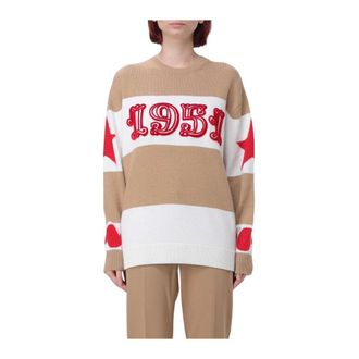 Max Mara Luxe Kameel Gebreide Pullover Trui - Dames - Cashmere truien - Bruin - M - Kasjmier - Truien & Vesten