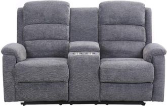 VENTE-UNIQUE.COM Sof&aacute; relax poli&eacute;ster 2 plazas gris 171x95cm