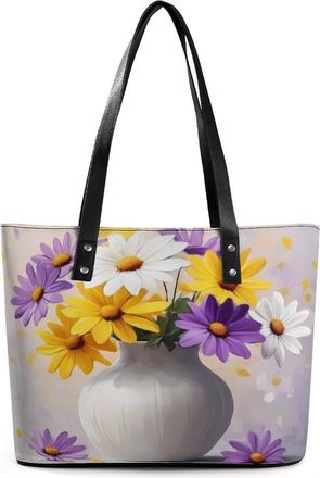 Generic Daisies Flowers Painting Tote Bags for Women Cute Shoulder Purses Handbags