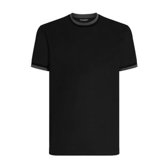 Dolce & Gabbana Tops, Heren, Grijs, XL, Polyester, Jersey T-shirt