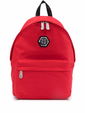 Philipp Plein Zaino con placca logo - Rosso