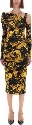 Versace Jeans Couture Porcelain Baroque Print Dress-Donna