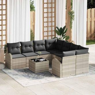 vidaXL Vidaxl - Conjunto De Sof&aacute; De Jard&iacute;n 9 Pcs 55 X 55 X 37 Cm