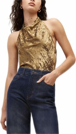 Veronica Beard Devonne Halter Top In Brass