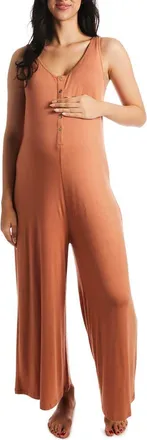 Everly Grey Luana During & After Maternity/Nursing Romper in Sandstone at Nordstrom, Size X-Small
