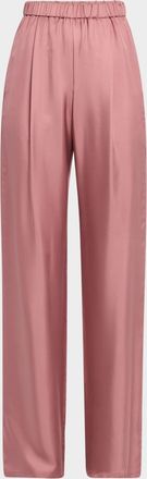 Sally Lapointe Silky Twill Straight-Leg Pull-On Pants