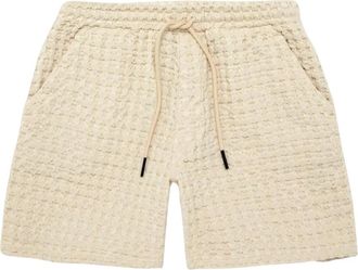 OAS Ecru Wafel Shorts Stijlvol Comfortabel - Heren - Korte Broeken - Beige - S - Katoen - Korte Broeken