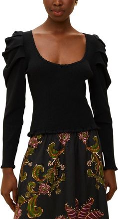 Farm Rio Farm Rio Black Knit Blouse